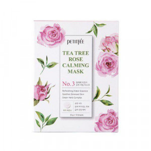 Заспокійлива маска для обличчя з екстрактом чайного дерева та троянди PETITFEE Tea Tree Rose Calming Mask 25g - 1 шт