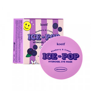 Гідрогелеві патчі для очей з лохиною та вершками KOELF Blueberry & Cream Ice-Pop Hydrogel Eye Mask 60шт (Термін придатності: до 25.09.2023)