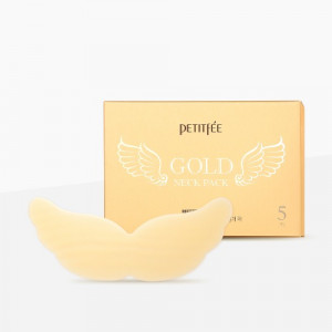 Гідрогелева маска для шиї з плацентою PETITFEE Hydrogel Angel Wings Gold Neck Pack 10g - 1 шт